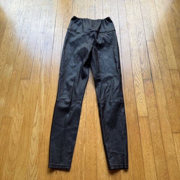 AllSaints Size 6 Bitter Brown Cora Leather Stretch Skinny Fit Ankle Leggings - Picture 5 of 16